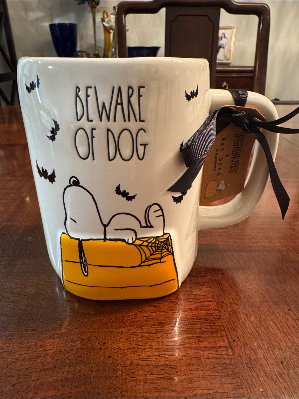 Snoopy Rae Dunn Beware of Dog Coffee Tea Mug Cup New